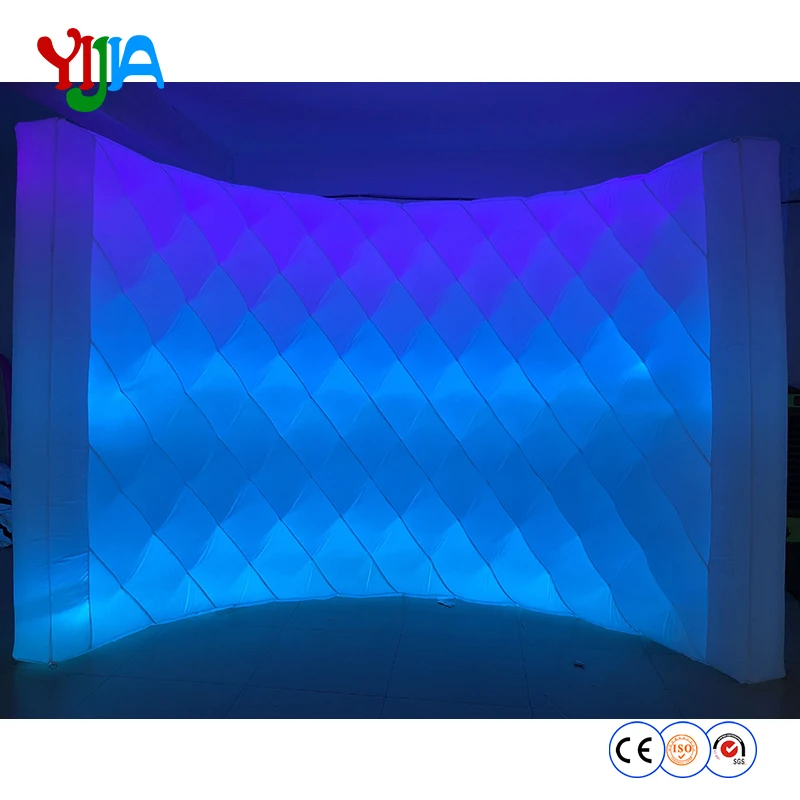 Bright Shining Diamond Shape Inflatable Photobooth Backdrop With Led Strip On The Whole Wall For Party By Dhl Shipping