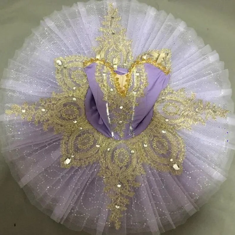 Vestido de Tutús de Ballet con lentejuelas para niños, trajes de baile de Ballet de Lago de los Cisnes, ropa profesional para niñas, vestido de tutú, traje de baile