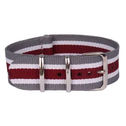 Commercio all'ingrosso 22mm Cambo stripe Grey/White/Purpl Sports fabric cinturini in Nylon cinturini per orologi accessori per cinturini cintura con fibbia 22mm