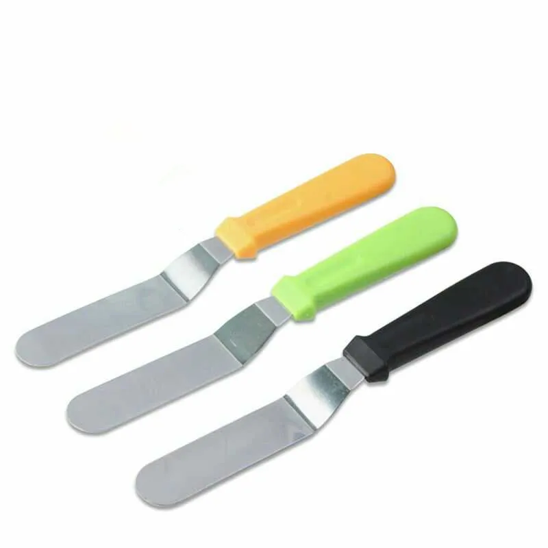 

Plastic Handle Cream Scraper, Stainless Steel Butter Cake Spatula, Baking Tools, Multi Color