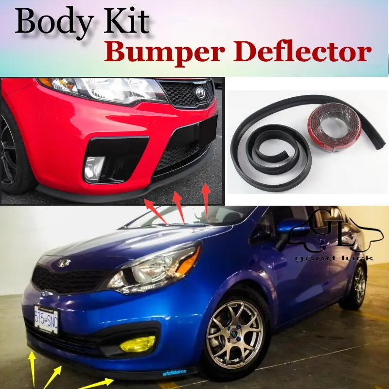 Bumper Lip Deflector For KIA K2 Rio Pride Xcite Cinco RX-V Stylus Front Spoiler Skirt For TopGear Friends Tuning Strip