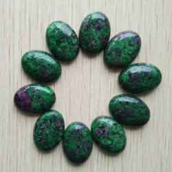 Cuentas de cabujón de cabina ovalada de tesoro rojo y verde, accesorios de joyería, moda de alta calidad, 18x25mm, 10 piezas por lote, venta al por mayor