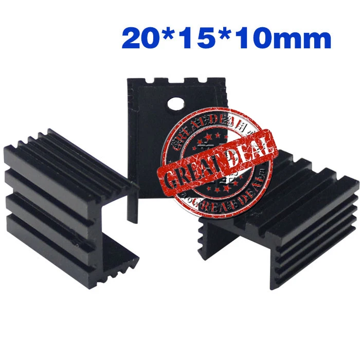 

Free Ship Wholesale 100PCS Aluminum Heatsink u type to220 heatsink 20*15*10mm 7805 heat sink black