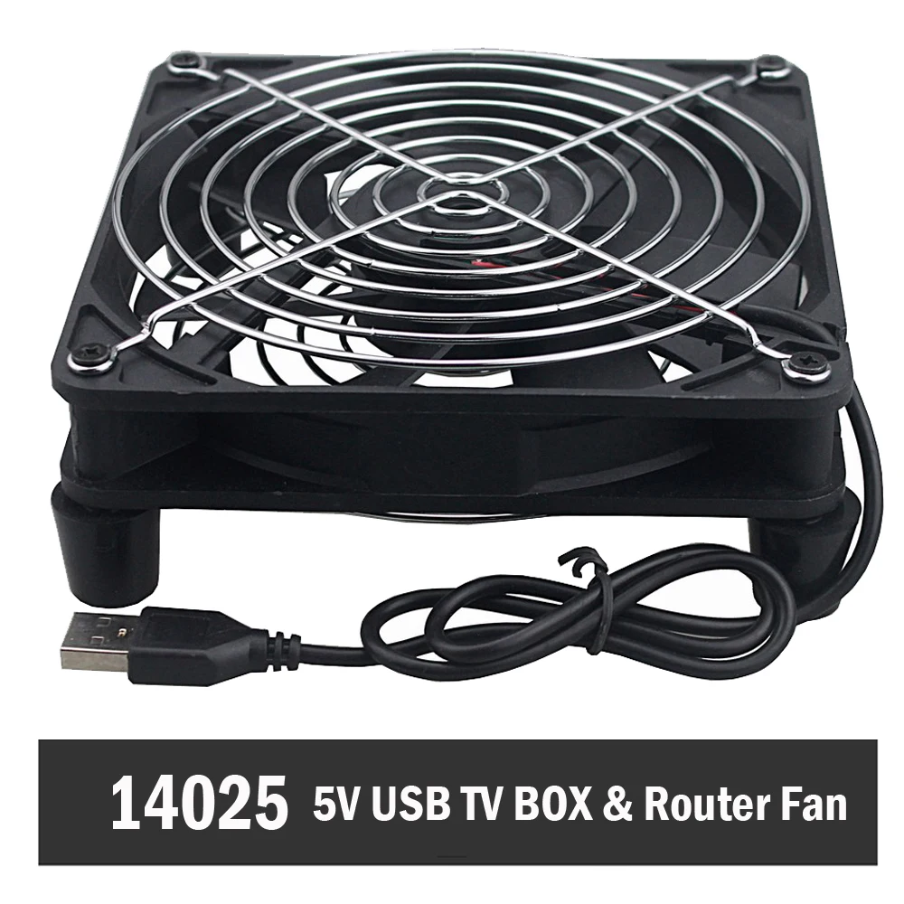 

Gdstime 14025 140mm Router fan PC Cooler TV Box Wireless Cooling Silent USB Router Heat Dissipation 14CM 5V Silent Desktop Fan