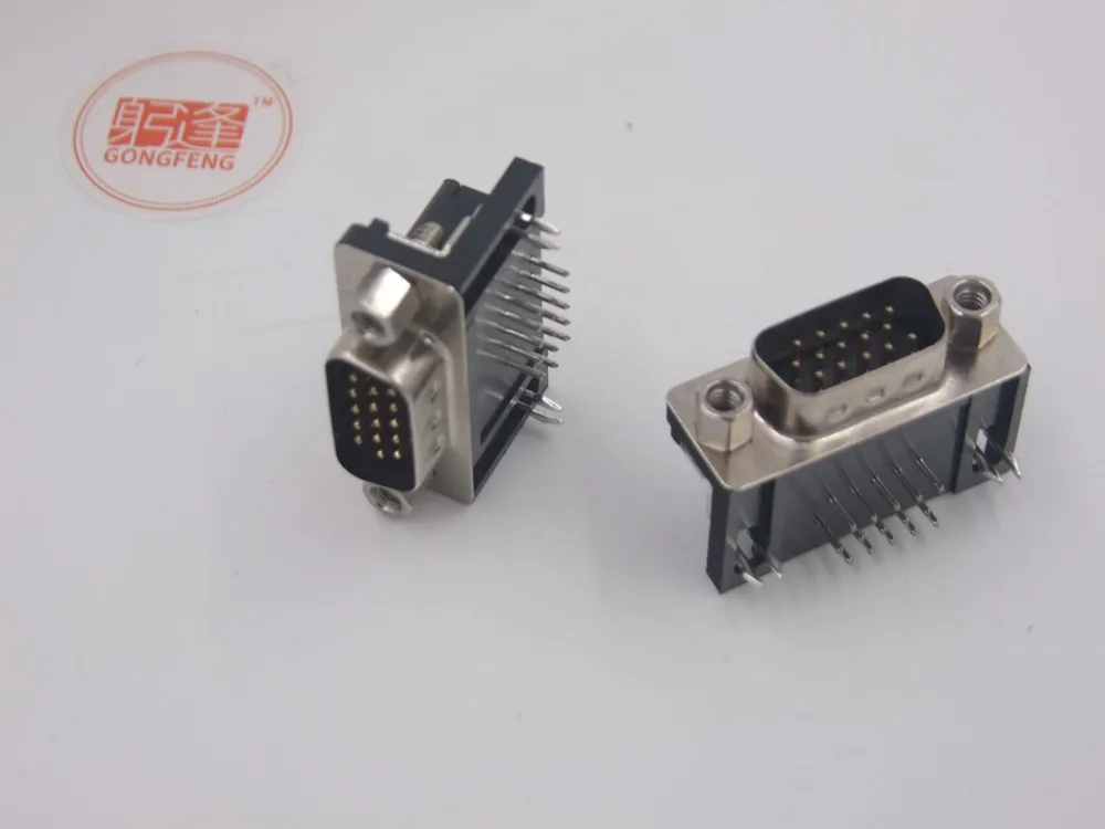 GONGFENG 100pcs New DB15 HDR15P Three row seat D-SUB VGA Connector HDB head 15P Socket  Cheap Wholesale