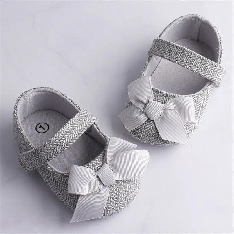 Emmababy-zapatos antideslizantes para niña, calzado con lazo, suela suave, gancho, primeros pasos, 0 a 18 meses, 3 colores