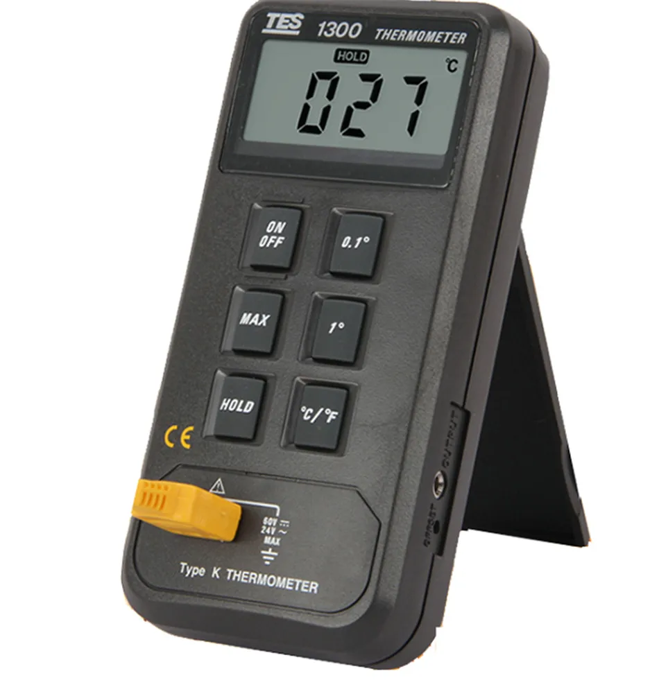 TES1300แบบพกพา Dgital K ประเภท Thermocouple เครื่องวัดอุณหภูมิ