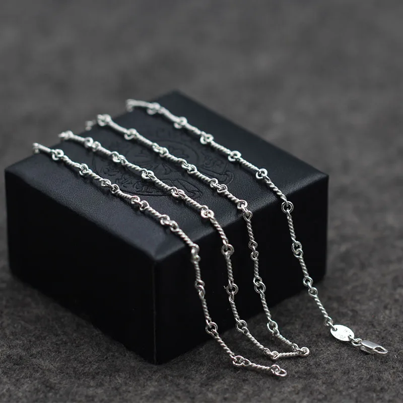 

100%S925 pure silver and fresh and beautiful necklace personality contracted section silver rope chain of clavicle