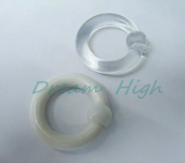 Wholesale Ear Plugs white Ear Ring Ear Ring Transparent Body Piercing Jewelry 60pcs/lot Free Shipping