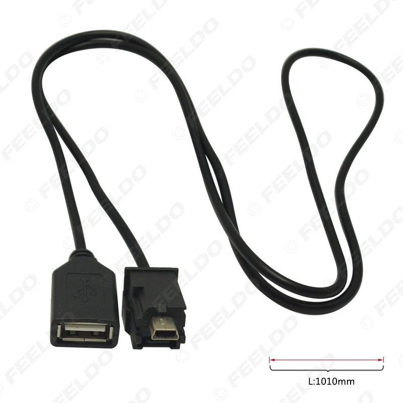 FEELDO 1PC Car Audio Radio USB to Mini USB Port Switch Cable Adapter for Nissan X-Trail Tenna Bluebird Sylphy #CT5661