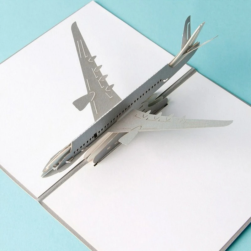 3D Pop Up Invitation Card Airplane Greeting Cards Christmas Birthday Valentine Invitation Thank You Cards Thanksgiving Gift Card