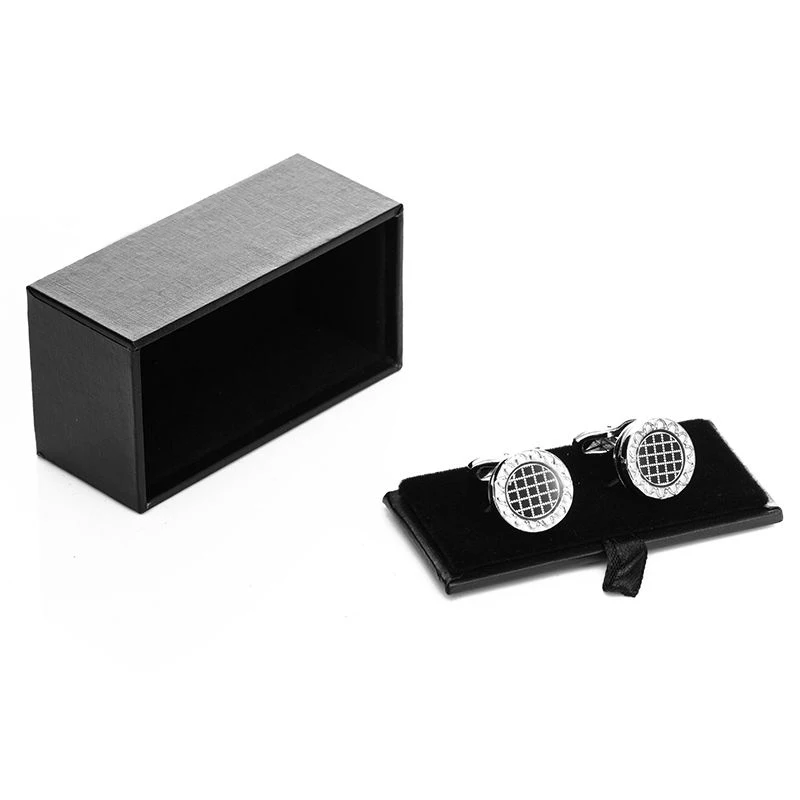 Black PU Leather Geschenk Box for Manschettenknopfe cufflinks Storage Box Jewellery Cuff Links Gift Organizer Packaging Box Case