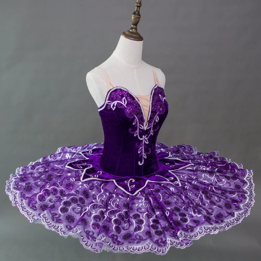 FLTOTURE Purple Pancake Tutu Professional Classical Ballet Nutcracker Tutus XW1004 Girls Stage Costumes Ballet Competition Wear