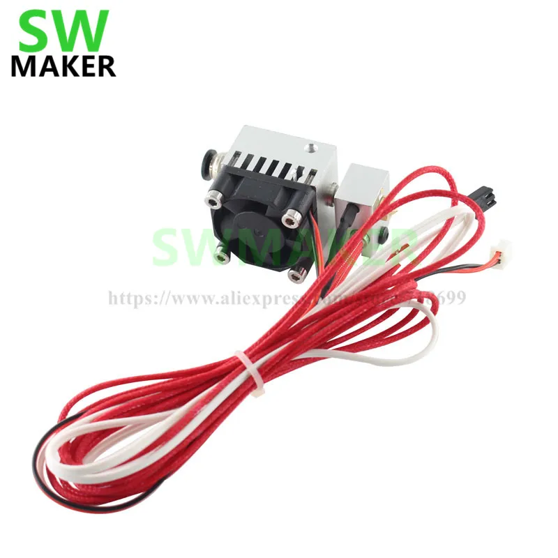 All-metal v6 HotEnd Thermal head nozzle print head Chimera extruder Compatible PT100 sensor for 1.75/3mm 3D printer