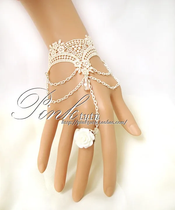 Luxury Vintage Bracelet Crystal Bracelets For Women Charm Bride trims s14 Lace 13CM-Chain-7CM