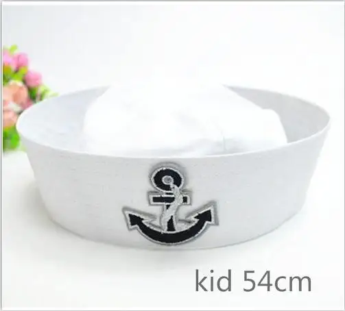 Sailors Ship Boat Captain Blue White Military Hat Adult Kids Navy Marine Cap Anchor Sea Boating Nautical Party Cosplay Outfit