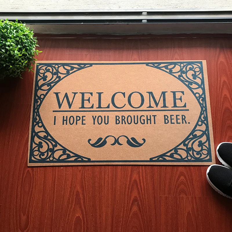 New Welcome I Hope You Brought Beer Funny Doormat Entrance Floor Mat Bathroom Kitchen Flooring Carpet Mordern Living Room Rugs