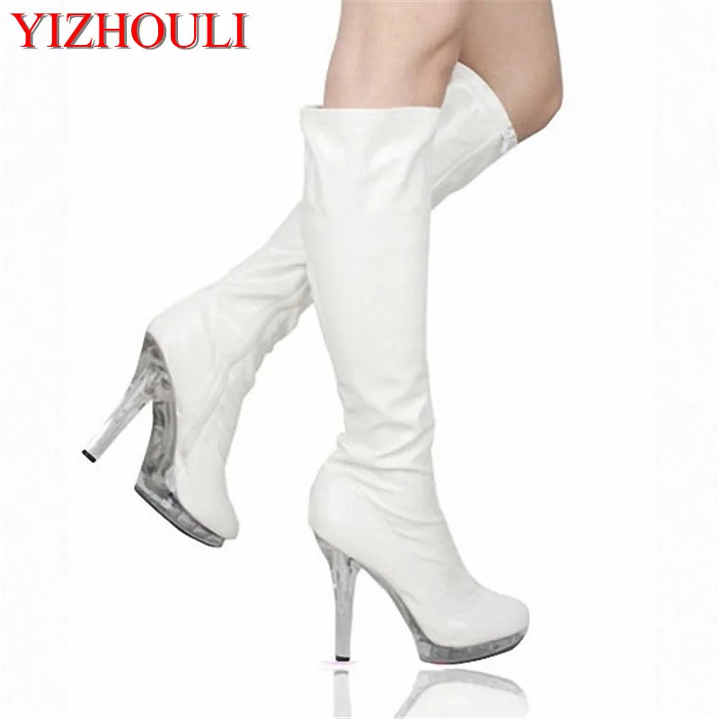 

Six inches of sexy over knee boots, fashion crystal stiletto heels, and women's skinny thighs 13cm