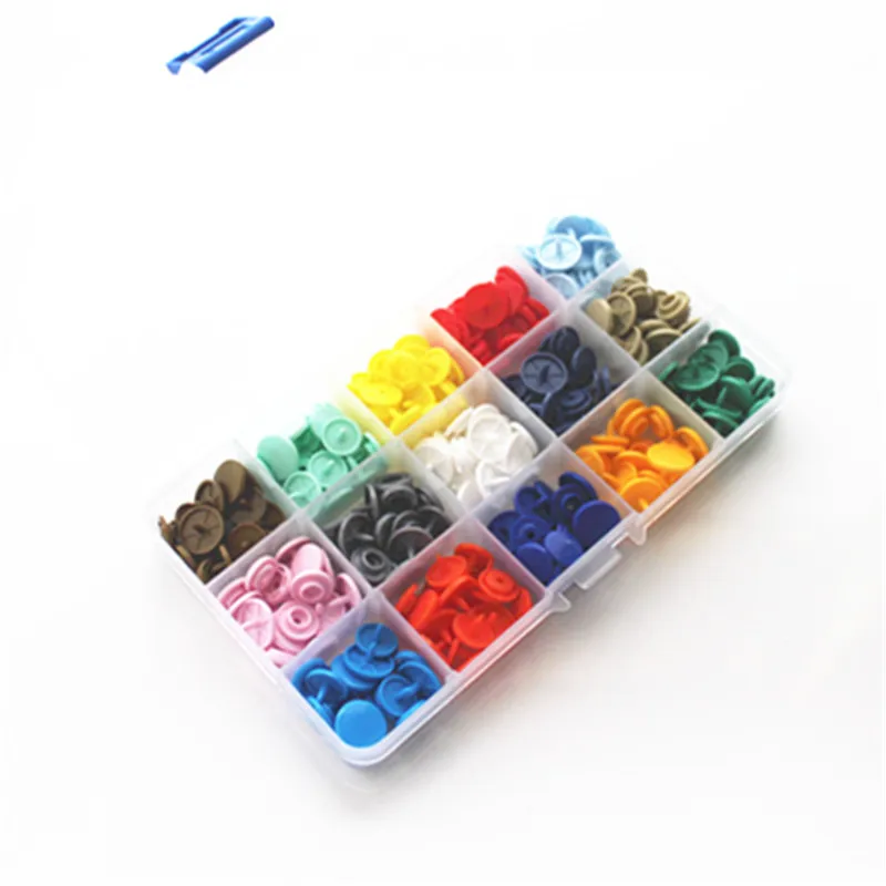 MIX 15 Colors Glossy KAM Snaps Fastener Resin SnapButtons T8 Caps 14mm 75 Sets Plastic BoXx packing separately