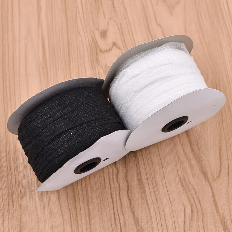 100M Black White Non-woven Fabric Fusible Single Side Adhesive Tape Interlining Cloth DIY Sewing Lining Supplies