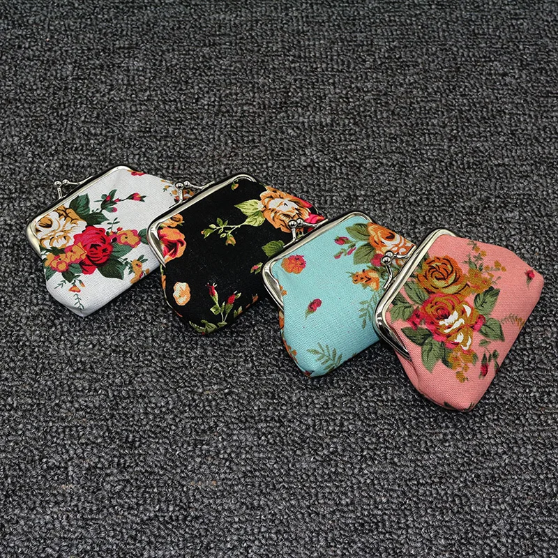 New sale Women Coin Purse Cute Wallet Lady Retro Vintage Flower Small Wallet Hasp Purse Kawaii Bag Clutch Bag Monedero