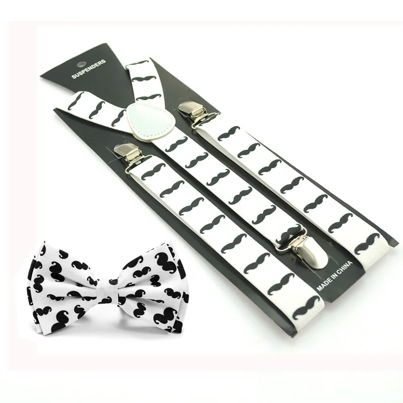 Clip-on Braces Elastic Suspender With Bow Tie Set Y-back 10 \