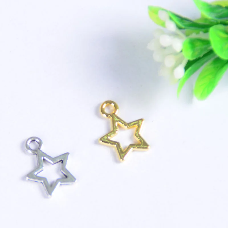 

100pcs 13*10MM Zinc Alloy hollow star simple Charm Necklace Pendant DIY Fashion Jewelry For Women&Men