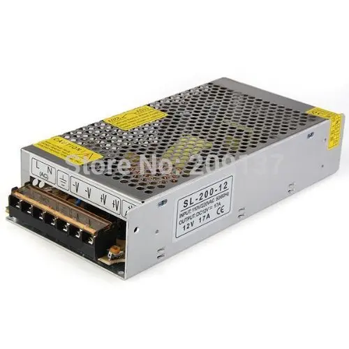 

200W 12V Switch Power Supply Driver Adapter Voltage Transformer for Led Strip Light Display 110V/220V