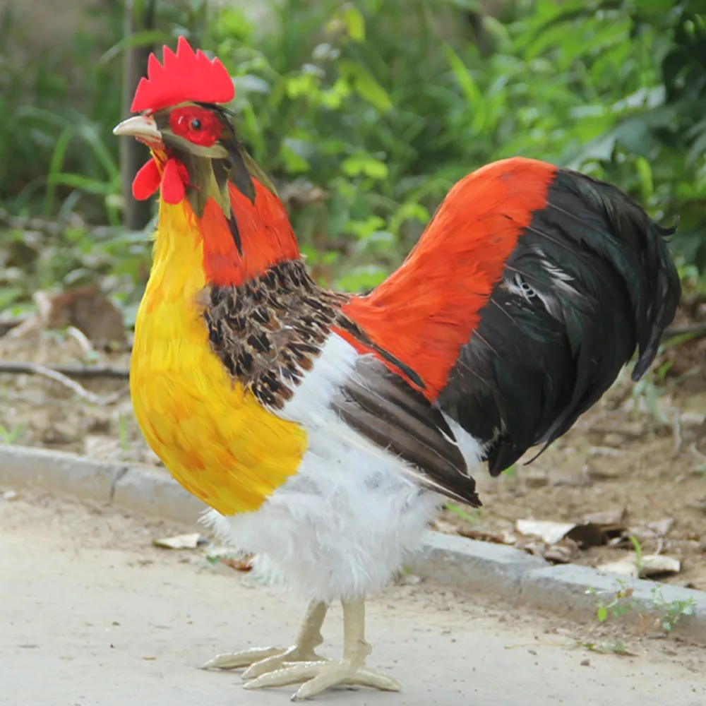 

simulation rooster 1:1 chicken model 41x40cm,polyethylene&furs toy,prop,home decoration,Xmas gift 2282