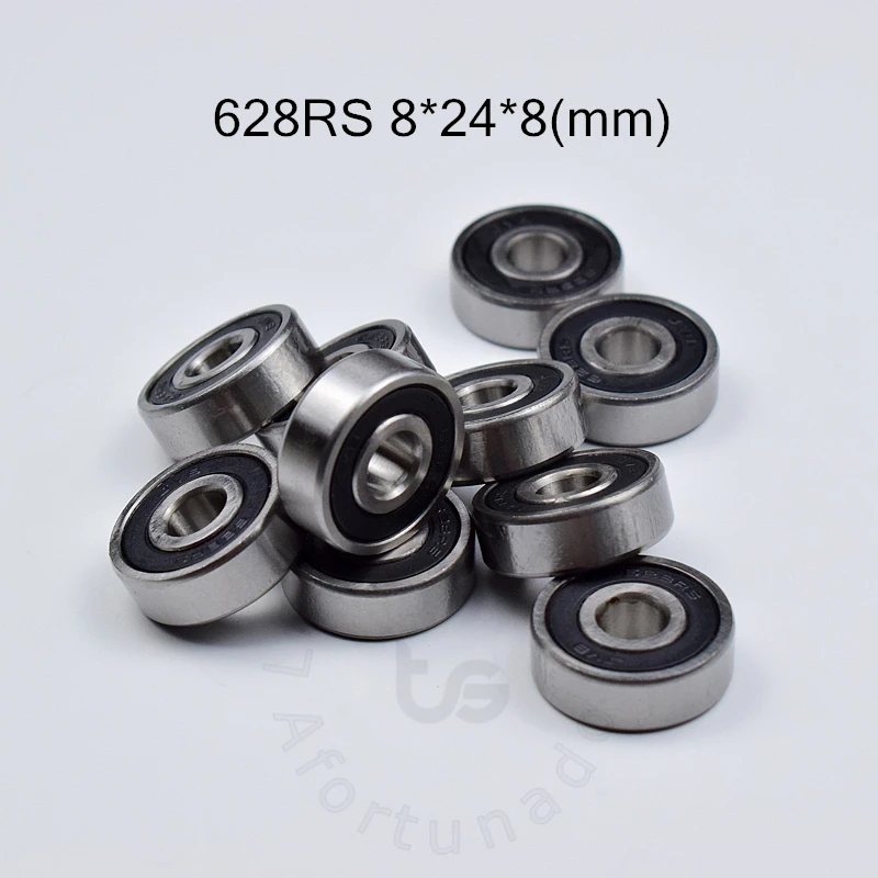 

628RS 10Pieces Bearing 8*24*8(mm) chrome steel rubber Sealed High speed Mechanical equipment parts