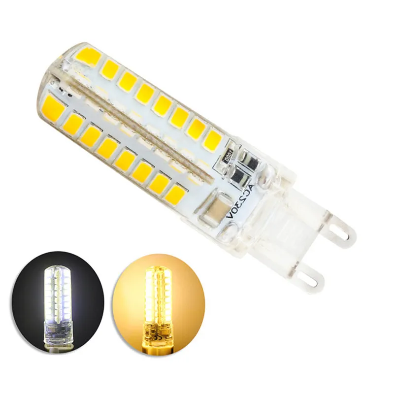 100 Pcs Silicone G9 3W 5W 7W 9W SMD 2835 LED Corn lamp Droplight Chandelier LED candle bulb Pendant light lighting spot light