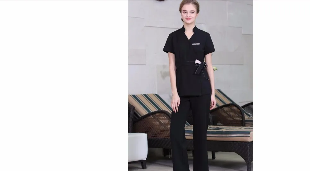 SPA Arbeitskleidung Overalls 2026 Neue Mode Beige Massage-Arbeitsuniform Sets Damen Oberteil und Hosen Set Großhandel Beauty-Bekleidung – Detail 17