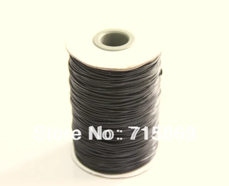 

Free Shipping KOREA 200 Yard (180M) Black 1mm Wax Cotton Cords Jewelry Beading Cord Waxed Rope Fit For Bracelet Jewelry String