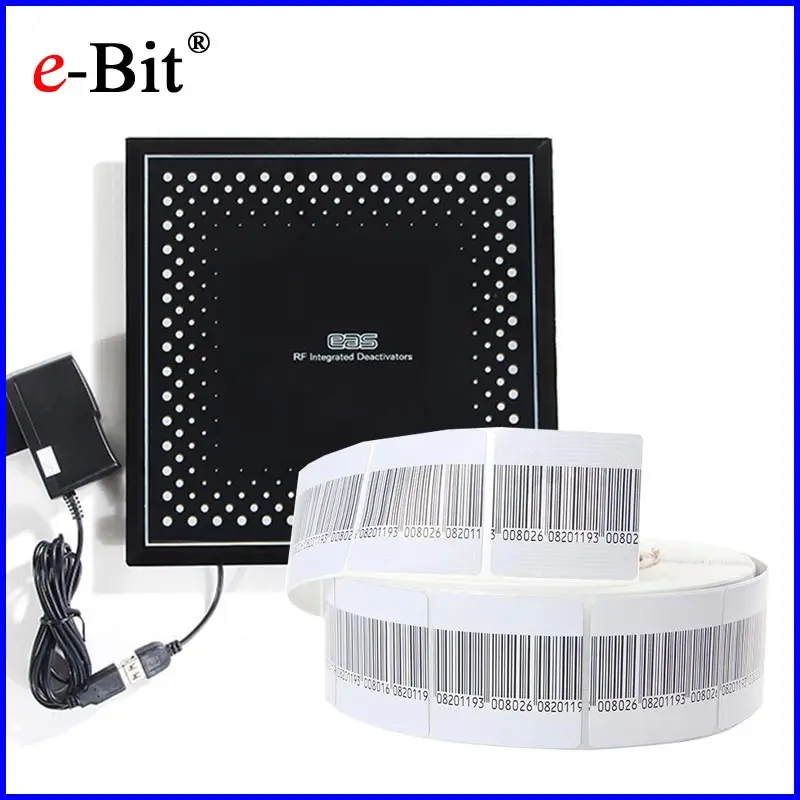 

EAS RF 8.2MHz soft label barcode 1000pcs + 1pc EAS RF soft label deactivator