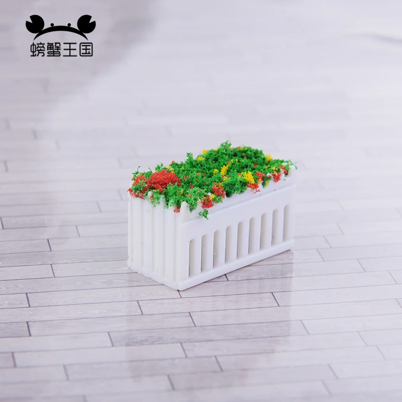 12 Stuks 1:50 1:75 1:100 1:150 Schaal Bloem Potplant Bloembed Tuin Landschap Spoorweg Grens Miniatuur Landschap Accessoires