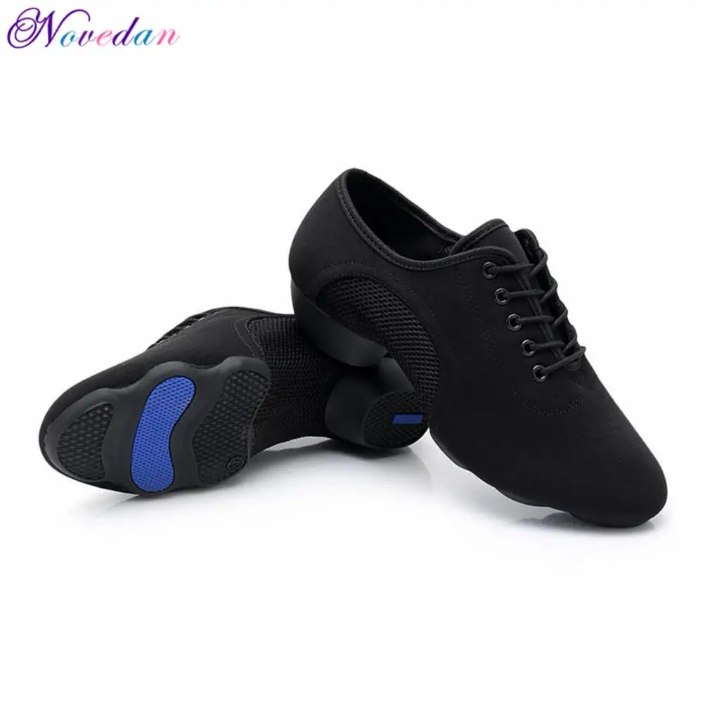 Czarne profesjonalne buty do tańca Salsa mężczyźni kobiety standardowe buty do tańca towarzyskiego Tango łacińskie buty do tańca Canvas Jazz Sneakers