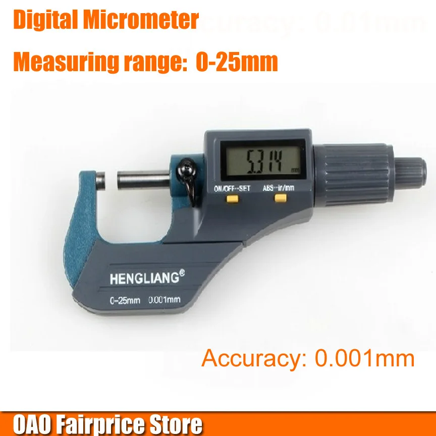 Digital outside micrometer,Measuring range:0-25mm,Free shipping