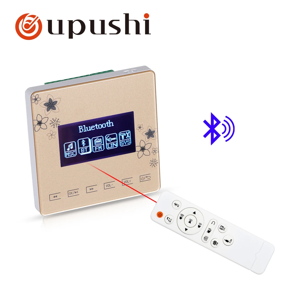 Oupushi in wall amplifier bluetooth smart home touch panel bluetooth digital stereo amplifier for family music system
