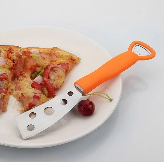 

1PC Multifunction Cheese Knife With Forked Tip Serrated Kitchen Cooking Tools Stainless Steel Cutting Cheese Butter Pizza KX 182