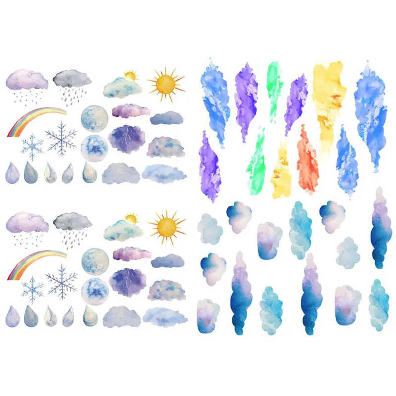 1 PCS Weather Rain Sun Cloud Decor Cute Aesthetic Book Journal Stickers Scrapbooking Stationery Sticker Flakes Art Supplies