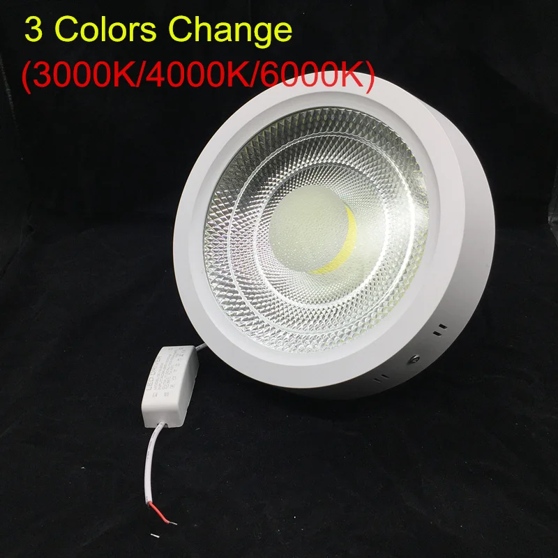 

Free shipping 10W/15W Round 3 Colors Change (3000K/4000K/6000K) Surface Downlight lighting Indoor light AC 110-240V + Driver