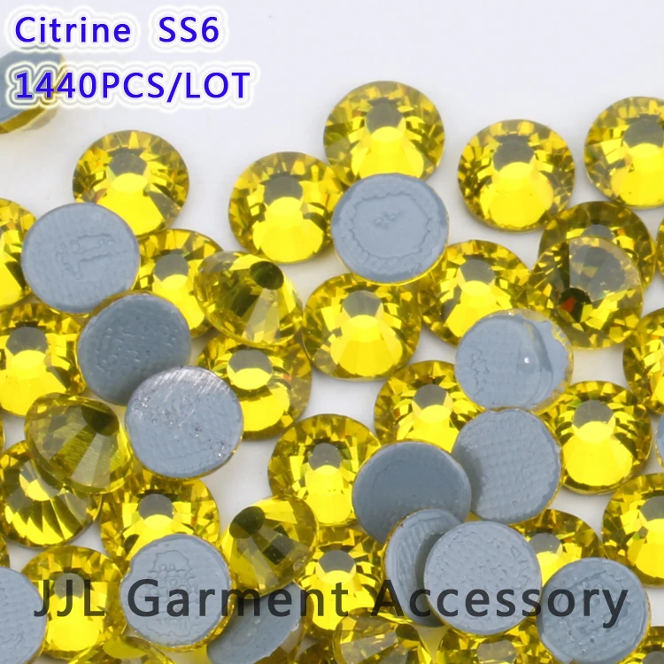 SS6-SS20  Citrine Color similar SWA Rhinestone1440pcs/lot High quality Hotfix Rhinestones use for high-end clothing SOWOO