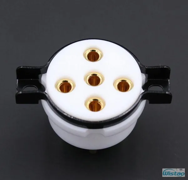 

5-pin Tube Socket Gold-plated Contact Pins with Imported Copper for Tube Amplifier Wholesale