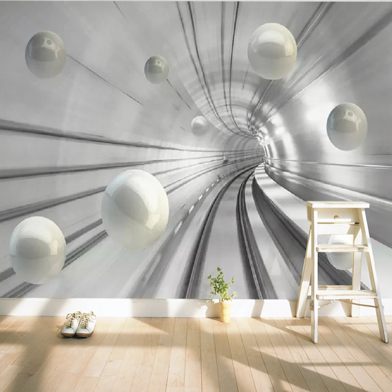 Custom Photo Wallpaper Modern Abstract Tunnel Space Sphere 3D Background Wall Mural Living Room Bedroom Home Decor Papier Peint