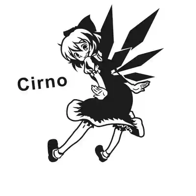 Touhou Project Sticker Anime Cartoon Cirno Car Decal Sticker Vinyl Wall Stickers  Decor Home Decoration