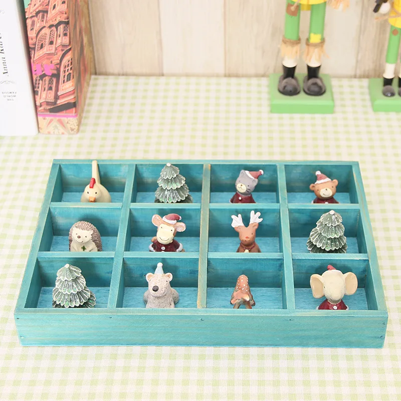Multi-Functional Vintage Wooden Storage Divider Box Drawer Desk Organizer Tray For Crafts,Flowers, Plants, Jewelry