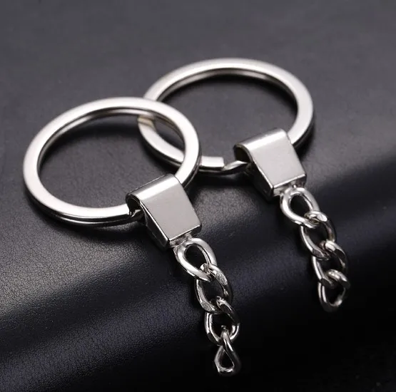 50pc Manufacturers supply High quality 2.0x30mm flat ring alloy head +3 grinding chain metal key ring diy keychain accessories