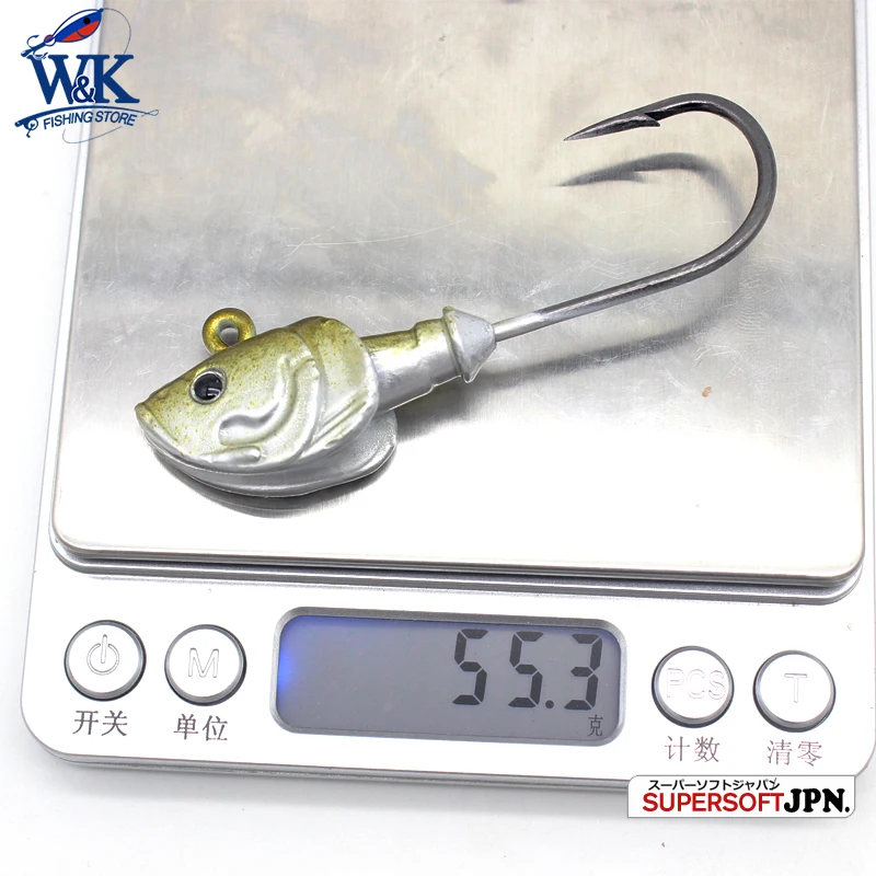 2pcs/pk 60g Jig Head 7/0 JIG Hook for Soft Lure Saltwater Fishing Lures at 11cm 14cm ULO Shad Seabass Cod Halibut FIshing Hooks