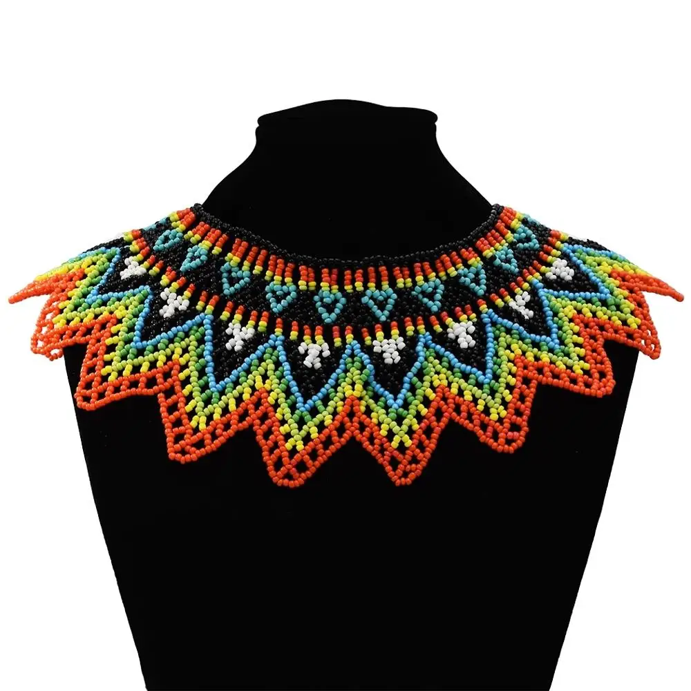 Classic African Ethnic Resin Bead Chunky Necklace For Women Boho Multilayer Mesh Bib Collar Statement Maxi Indian Tribal Jewelry