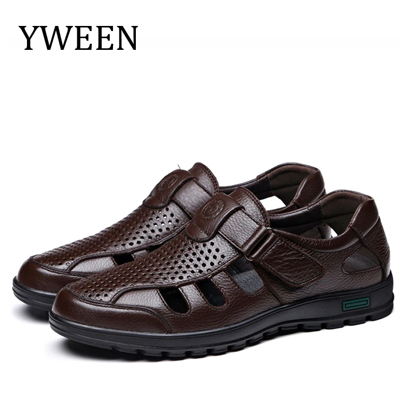 YWEEN Big Size Men Sandals Fashionable Leather Sandals Men Outdoor Casual Shoes Breathable Fisherman Shoes Men Beach Shoes